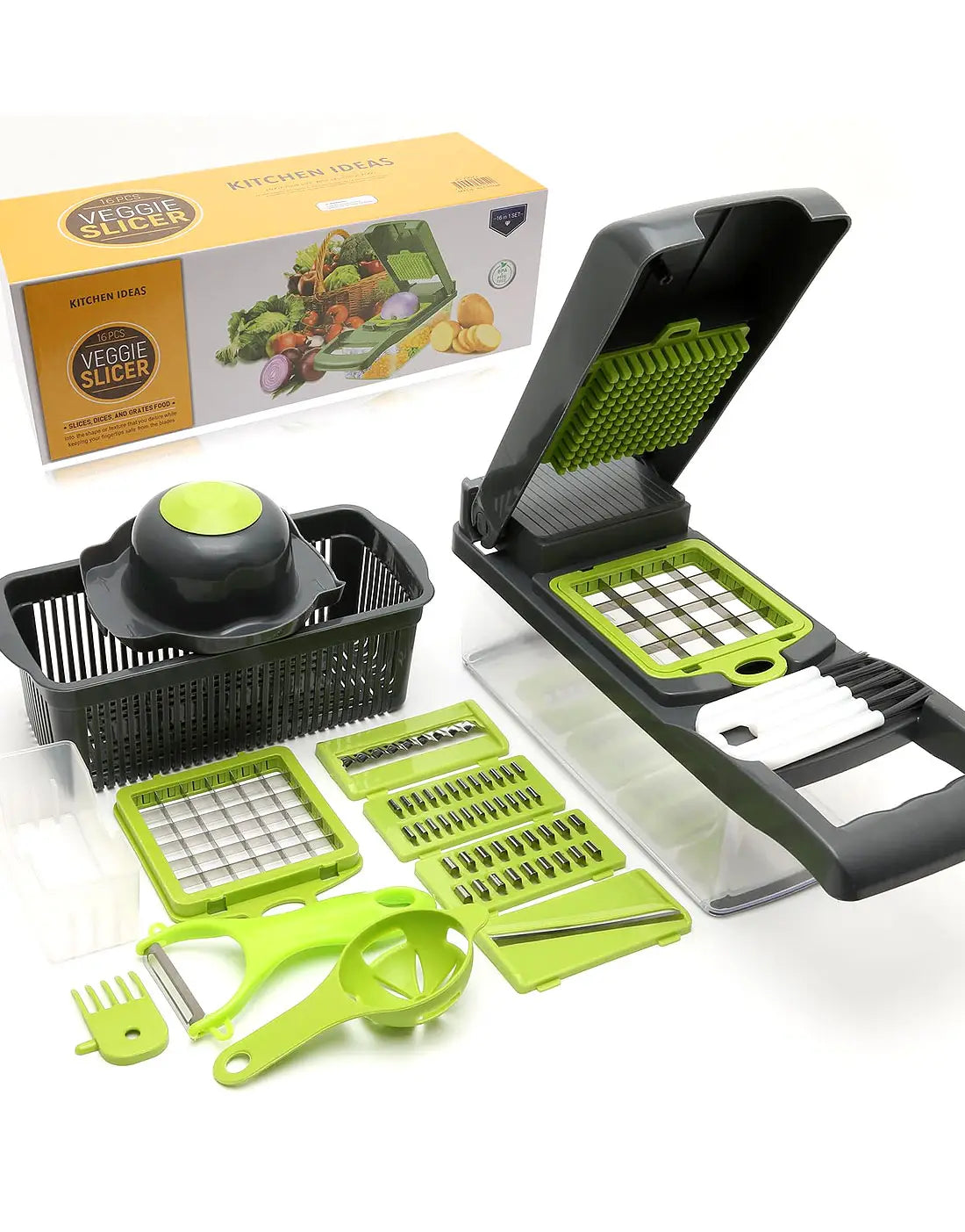 16 in 1 Multifunctional Vegetable Chopper, Cutter, Dicer & Slicer